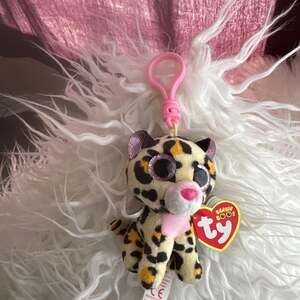 Ty Beanie Boos Livvie the Leopard Plastic Key Clip 3.5"